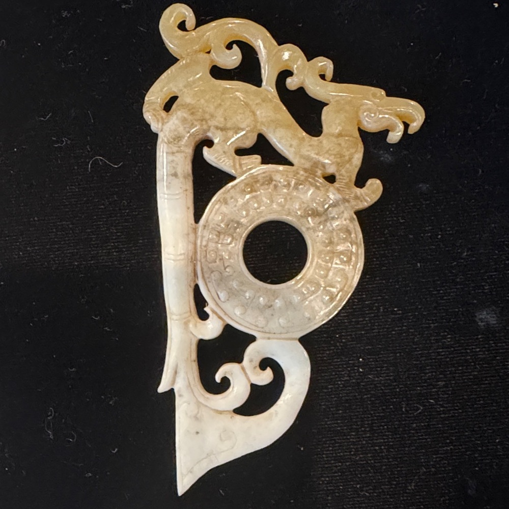Beautiful Carved Hard Stone Dragon Plaque - Picture 1 of 10